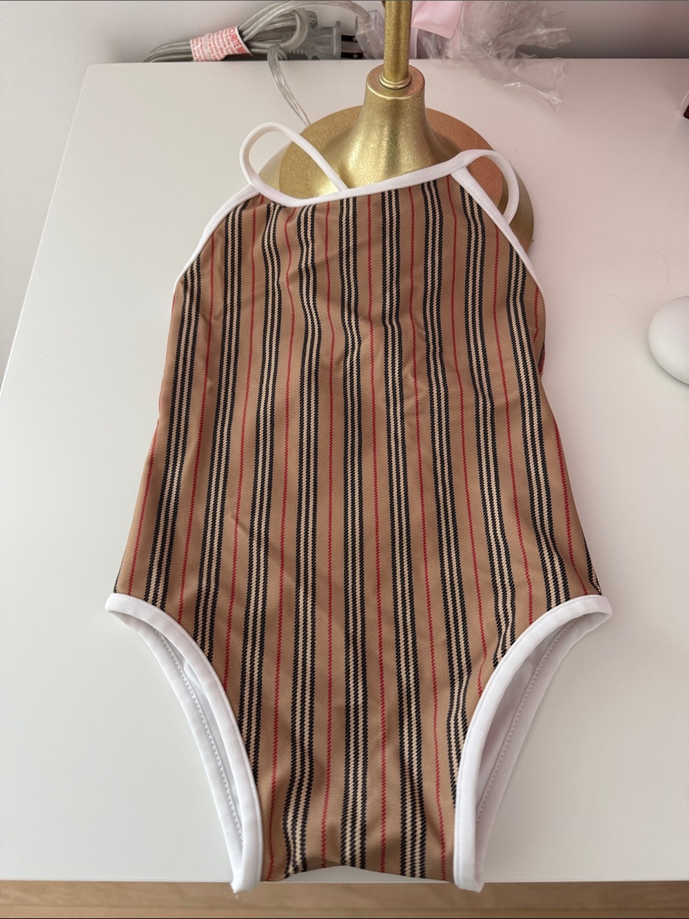 Burberry baby Striped One-Piece Swimsuit size 12 mo